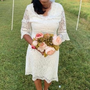 Bell sleeve white dress size Medium